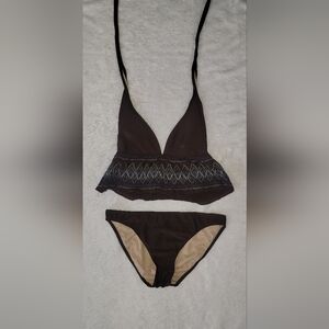 Xhilaration Black Bikini with Blue Accents